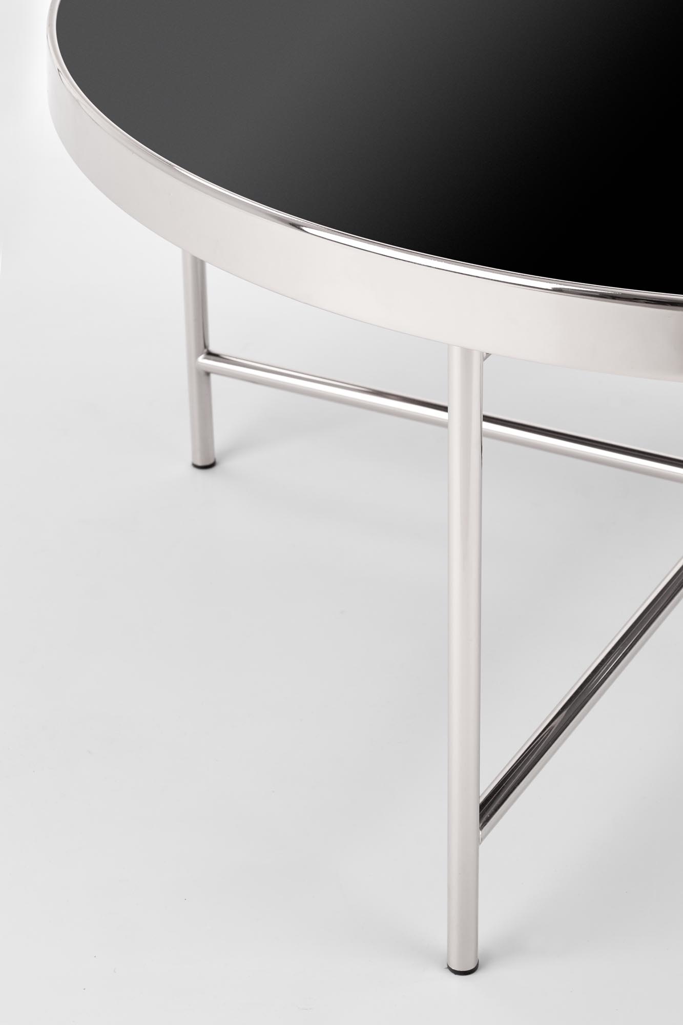 MORIA - salontafel - glas - rond - zwart/zilver - 82x40x82cm