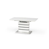NORD - eettafel - uitschuifbaar -  gelakt MDF - zwart/wit