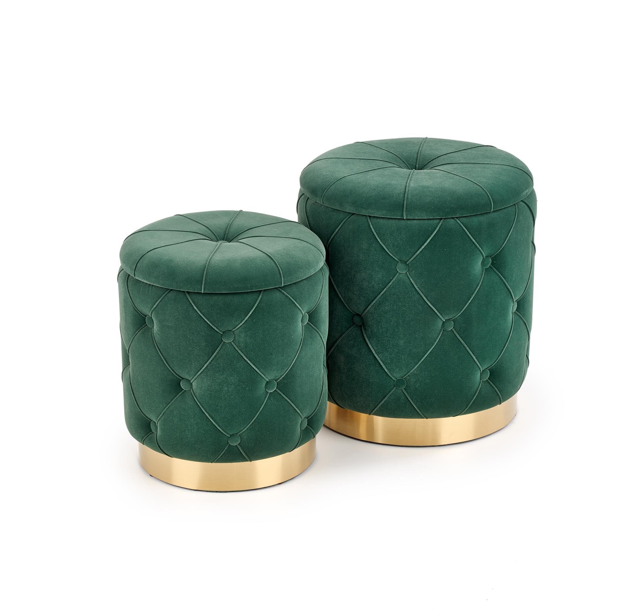 POLLY - poefs - opbergruimte - 40x38x40 cm - groen