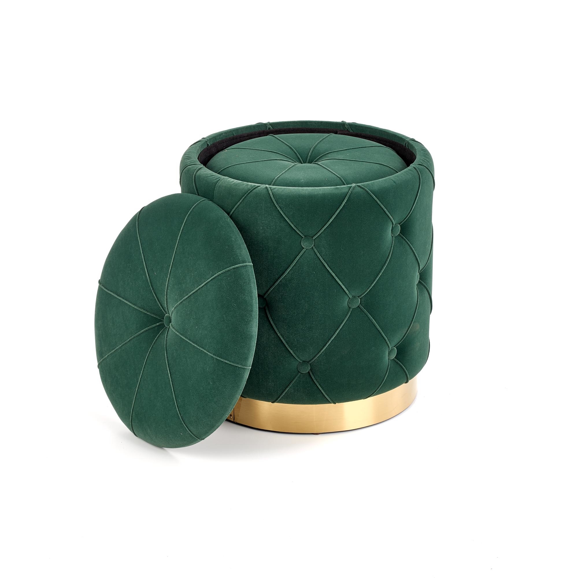 POLLY - poefs - opbergruimte - 40x38x40 cm - groen