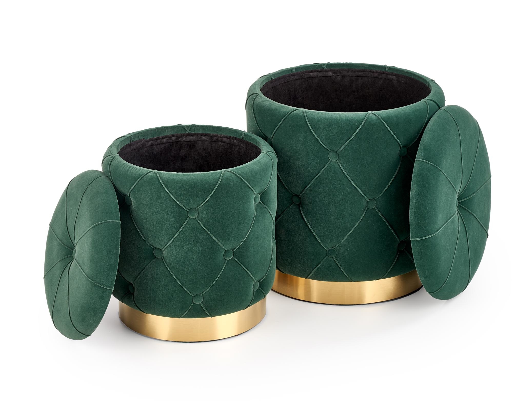 POLLY - poefs - opbergruimte - 40x38x40 cm - groen