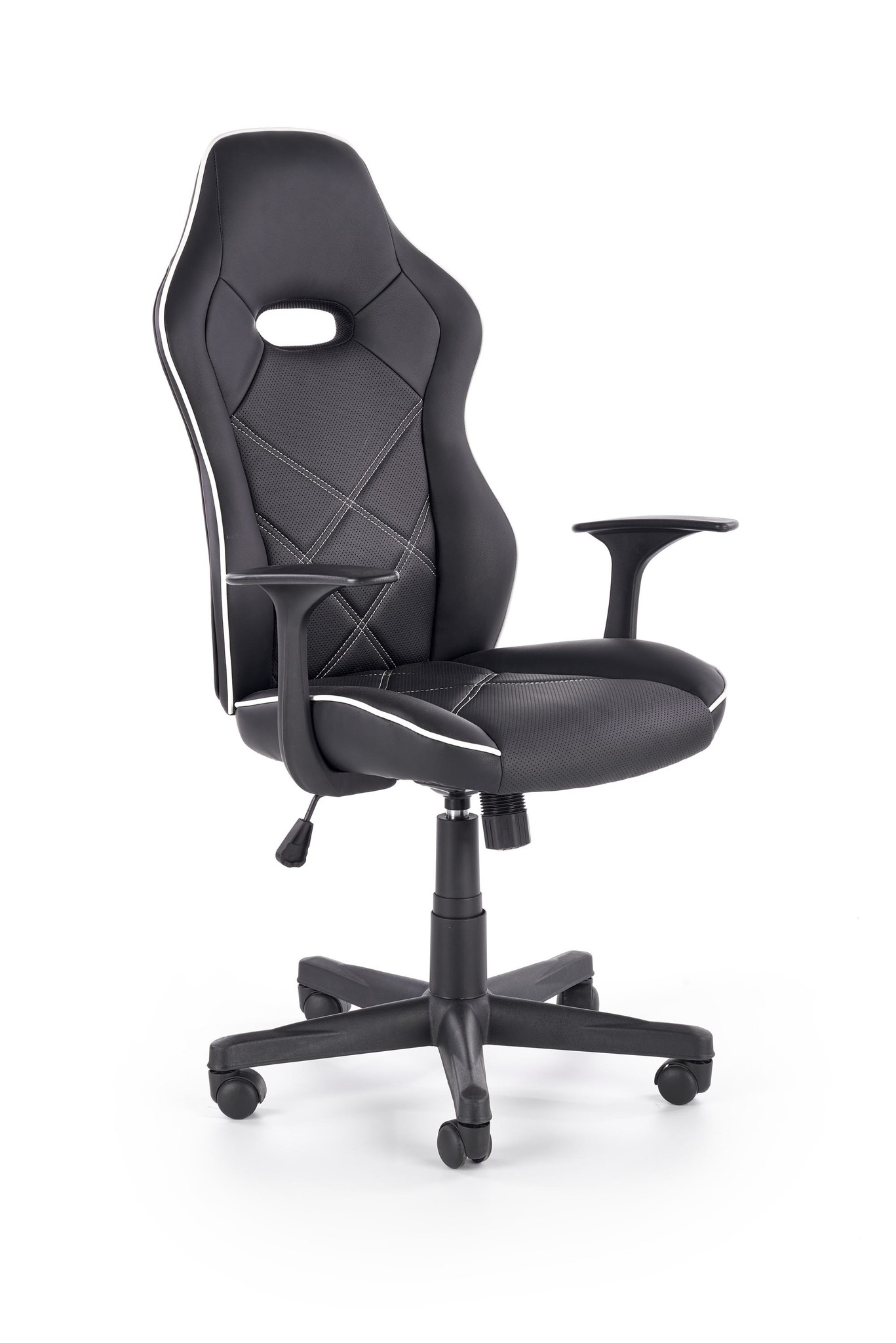RAMBLER - gamestoel - eco leer - 67x116-125x72 cm - zwart wit