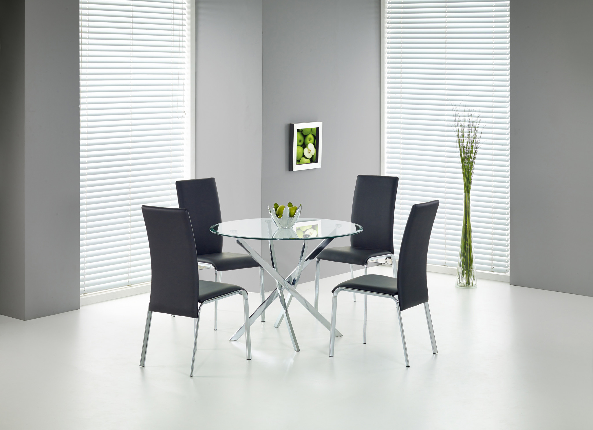 RAYMOND - eettafel - glas - zilver - 100x100x73cm