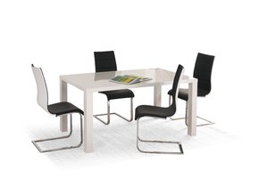 RONALD - eettafel - gelakt MDF - wit - 120-160x80x75 cm - 6 zits