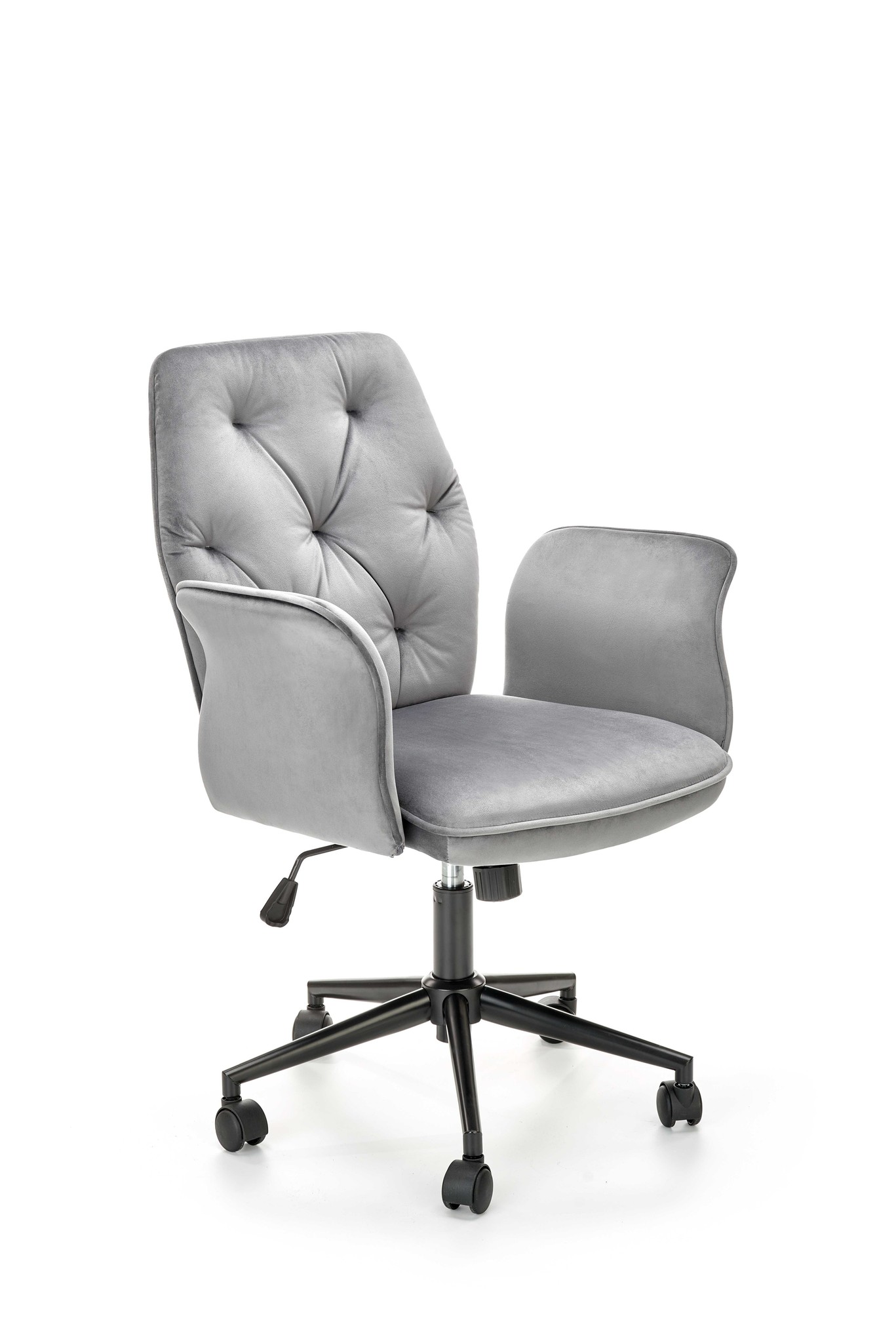 TIROL - bureaustoel - fluwelen stof - grijs - 65x90-100x63 cm