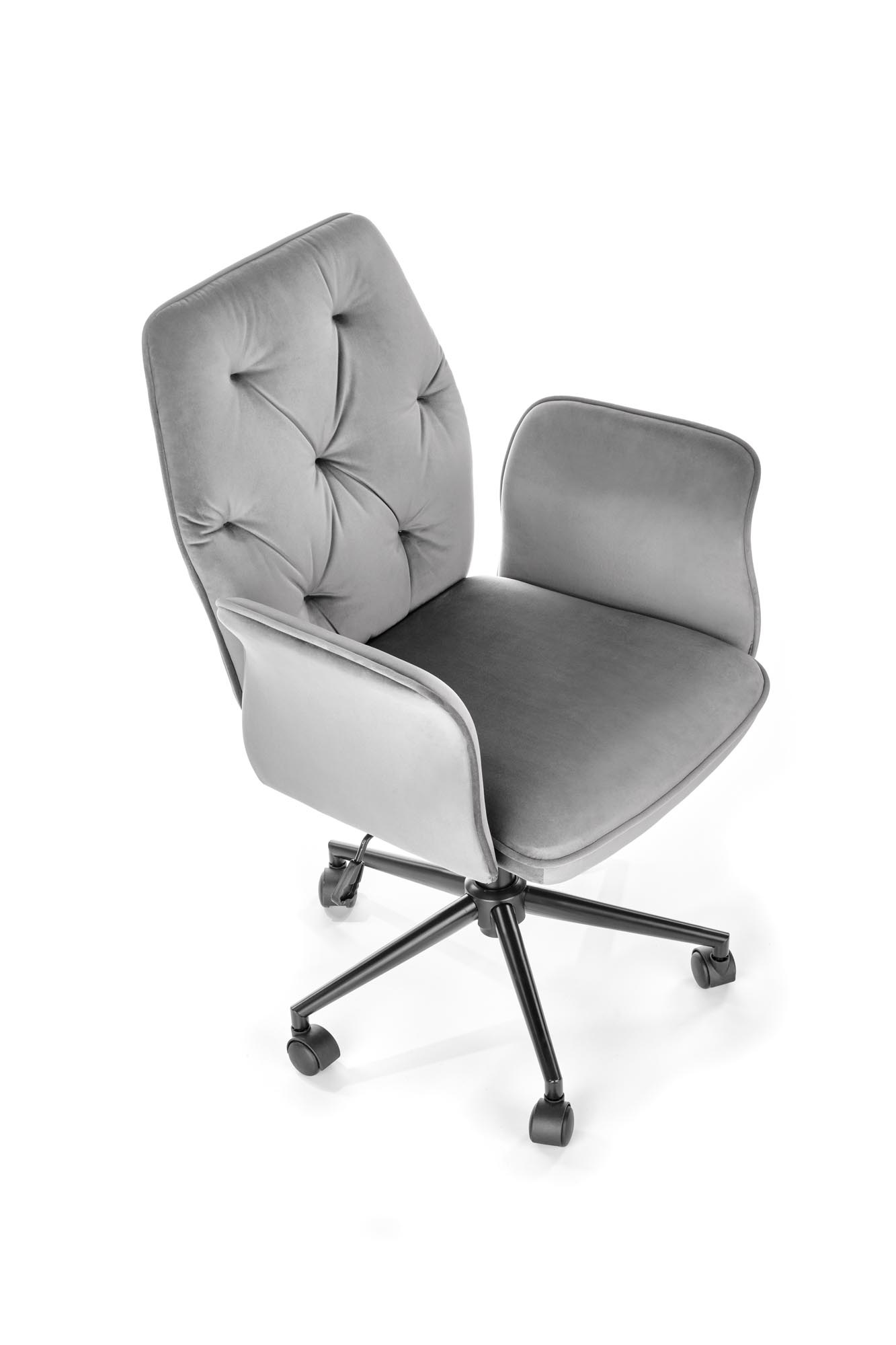 TIROL - bureaustoel - fluwelen stof - grijs - 65x90-100x63 cm