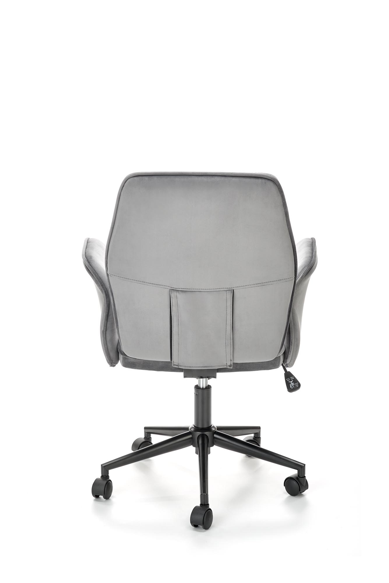 TIROL - bureaustoel - fluwelen stof - grijs - 65x90-100x63 cm