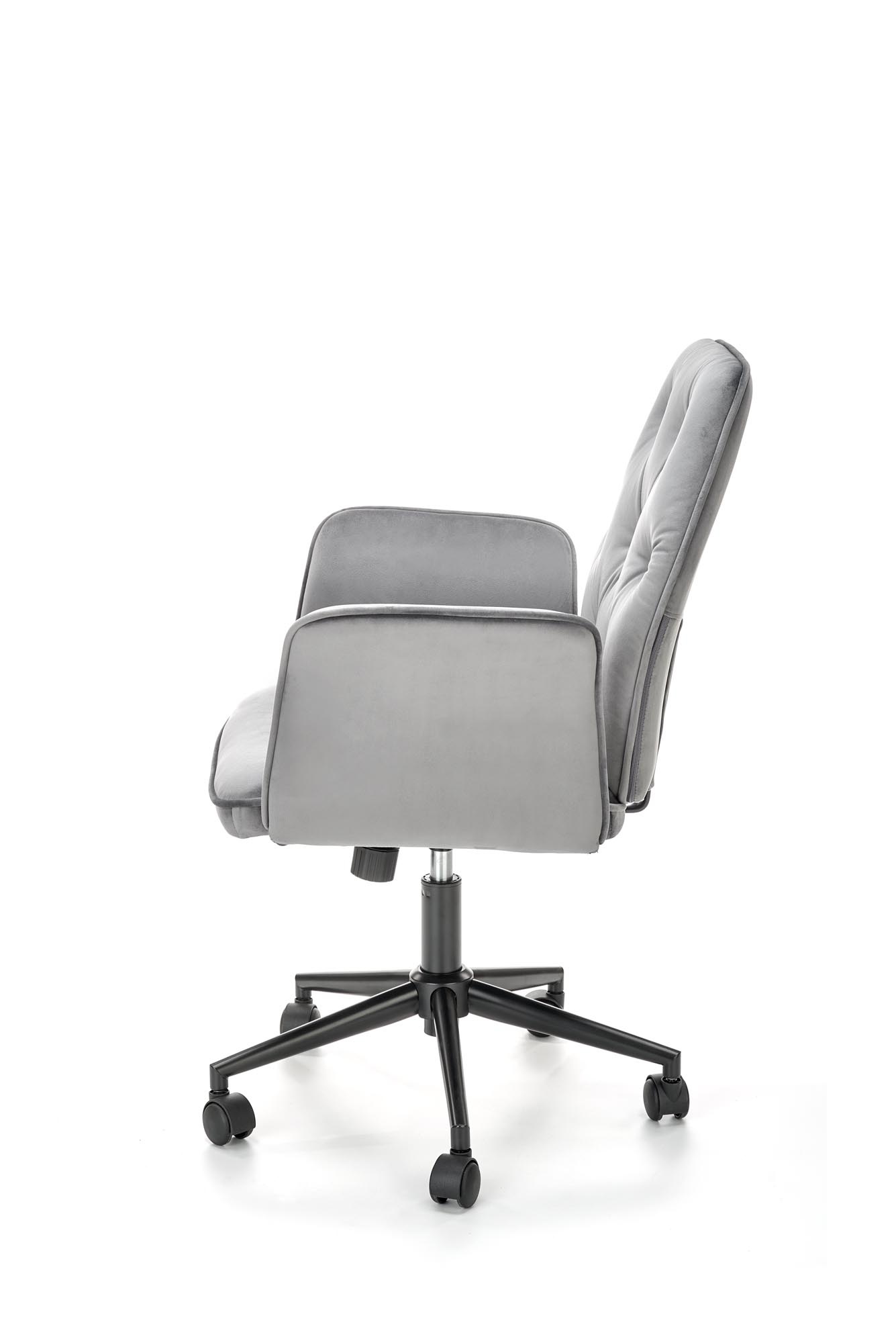 TIROL - bureaustoel - fluwelen stof - grijs - 65x90-100x63 cm