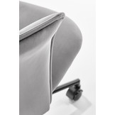 TIROL - bureaustoel - fluwelen stof - grijs - 65x90-100x63 cm