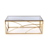 UNIVERSE - salontafel - roest vrij staal - glas - goud