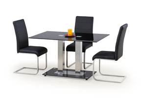 WALTER - eettafel - glas - RVS - 6 zits - 130x80x74cm