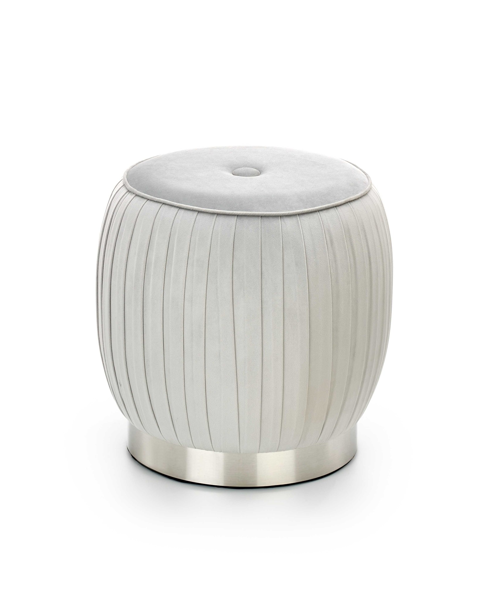 ALADIN - poef - glamour - fluwelen stof - 43x44x43 cm - grijs