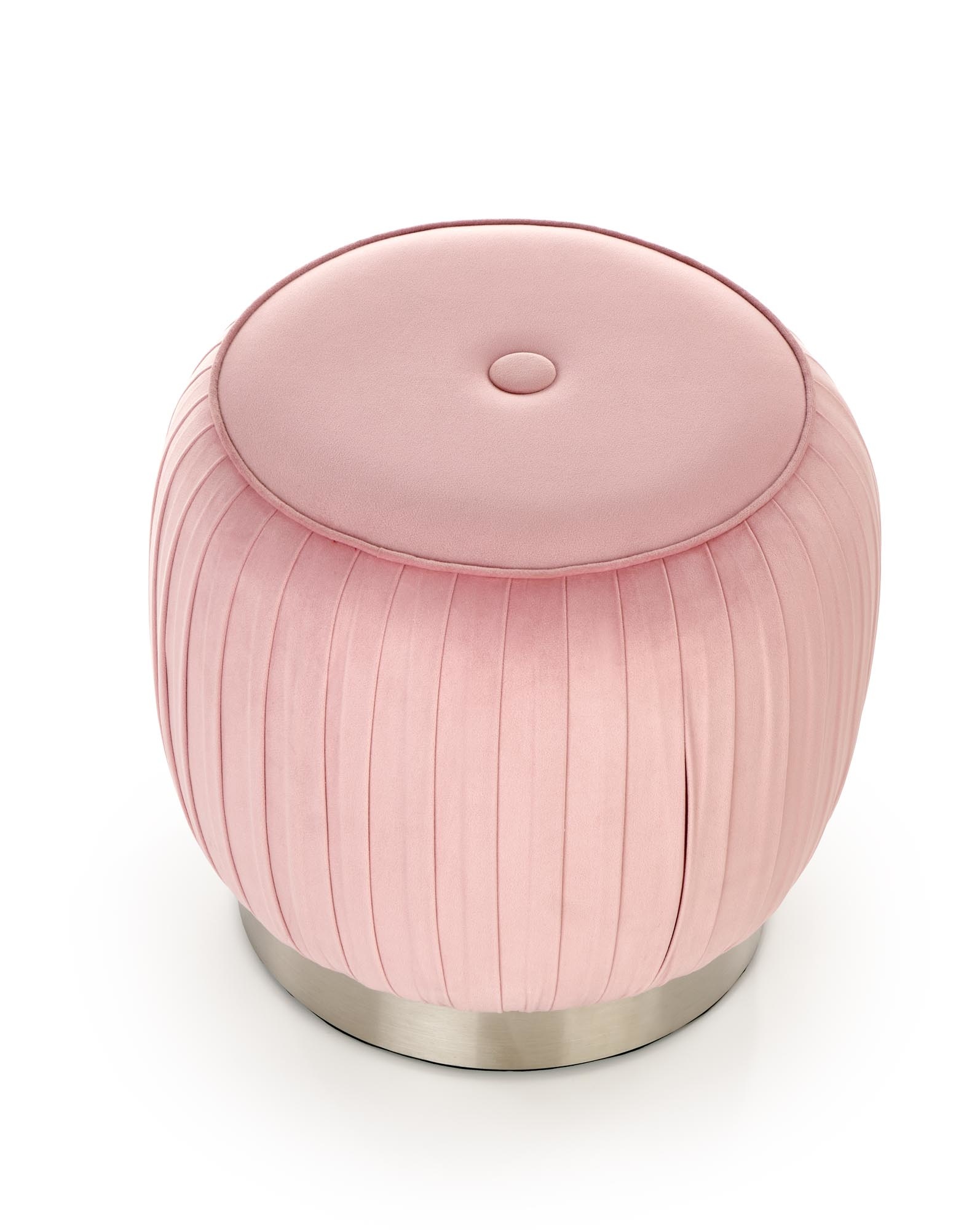 ALADIN - poef - glamour - fluwelen stof - 43x44x43 cm - roze