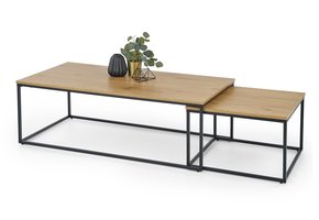 ALASKA - salontafel - twee delen - rechthoekig - zwart