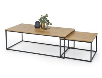 ALASKA - salontafel - twee delen - rechthoekig - zwart