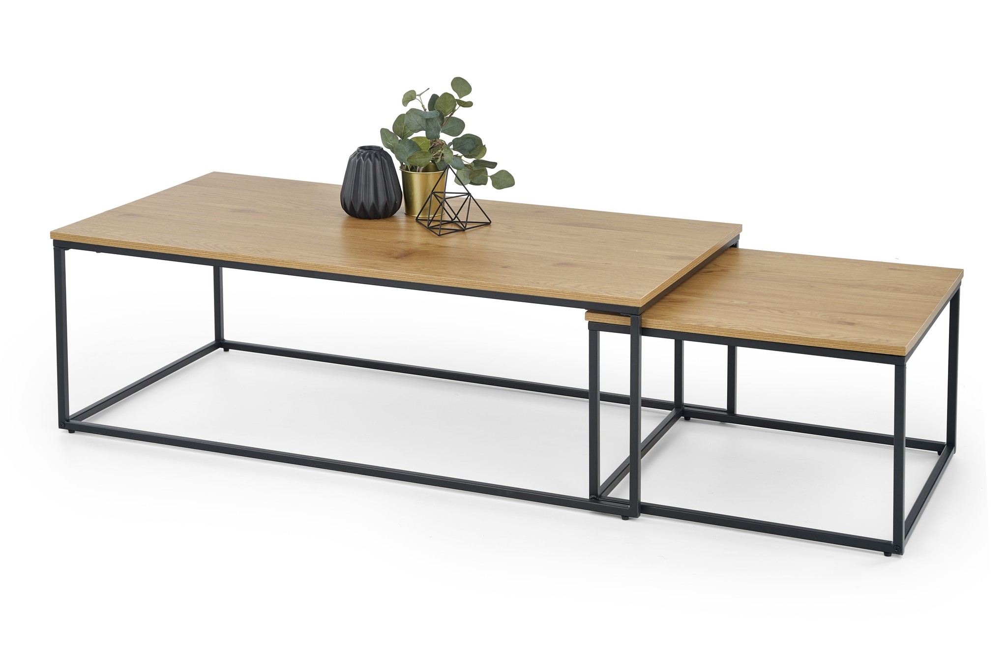 ALASKA - salontafel - twee delen - rechthoekig - zwart
