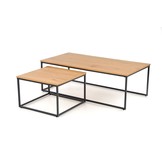 ALASKA - salontafel - twee delen - rechthoekig - zwart