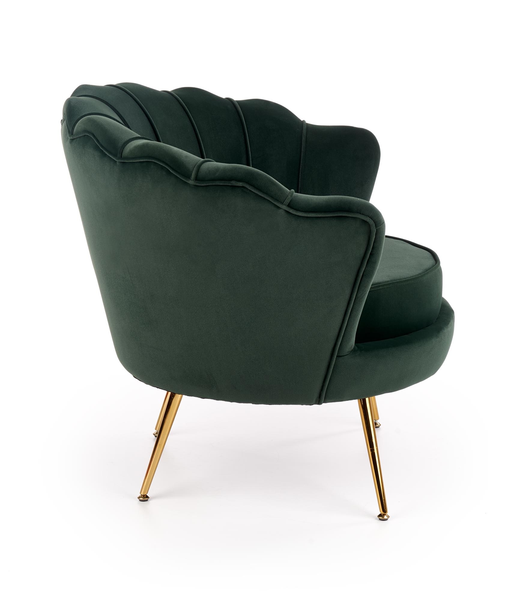 AMORINITO - schelpstoel - fluwelen stof - 81x77x77 cm - donkergroen