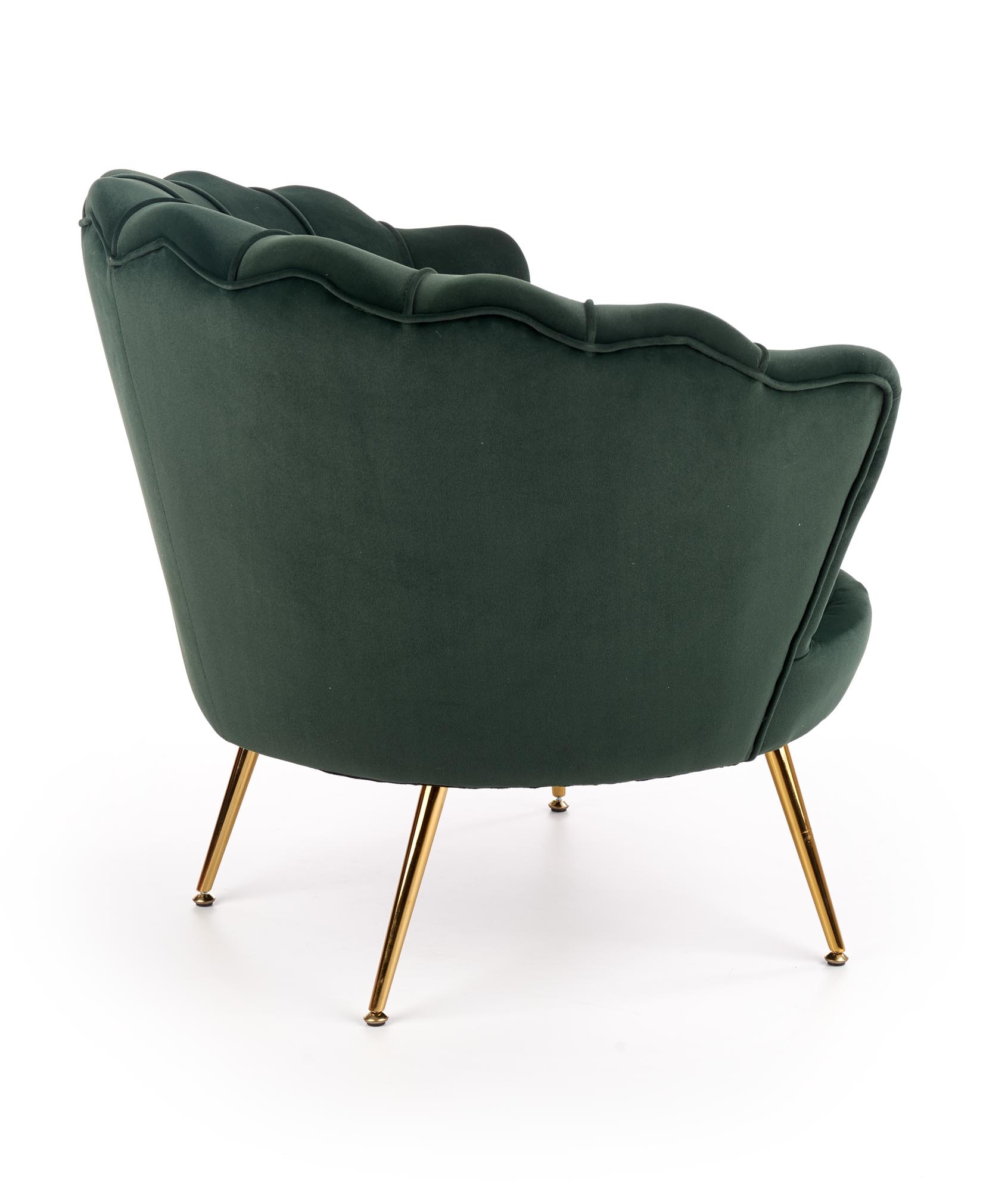 AMORINITO - schelpstoel - fluwelen stof - 81x77x77 cm - donkergroen
