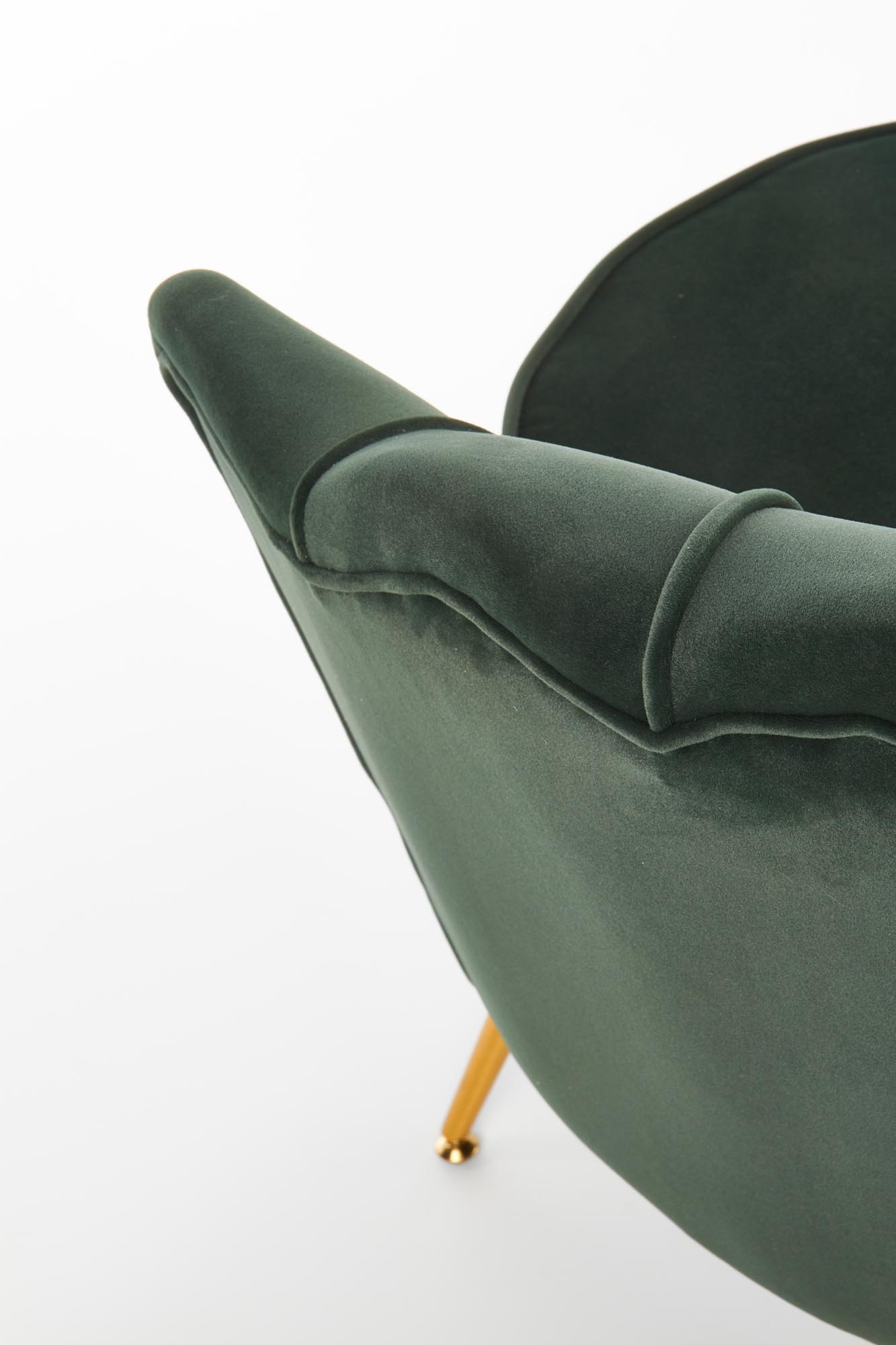 AMORINITO - schelpstoel - fluwelen stof - 81x77x77 cm - donkergroen