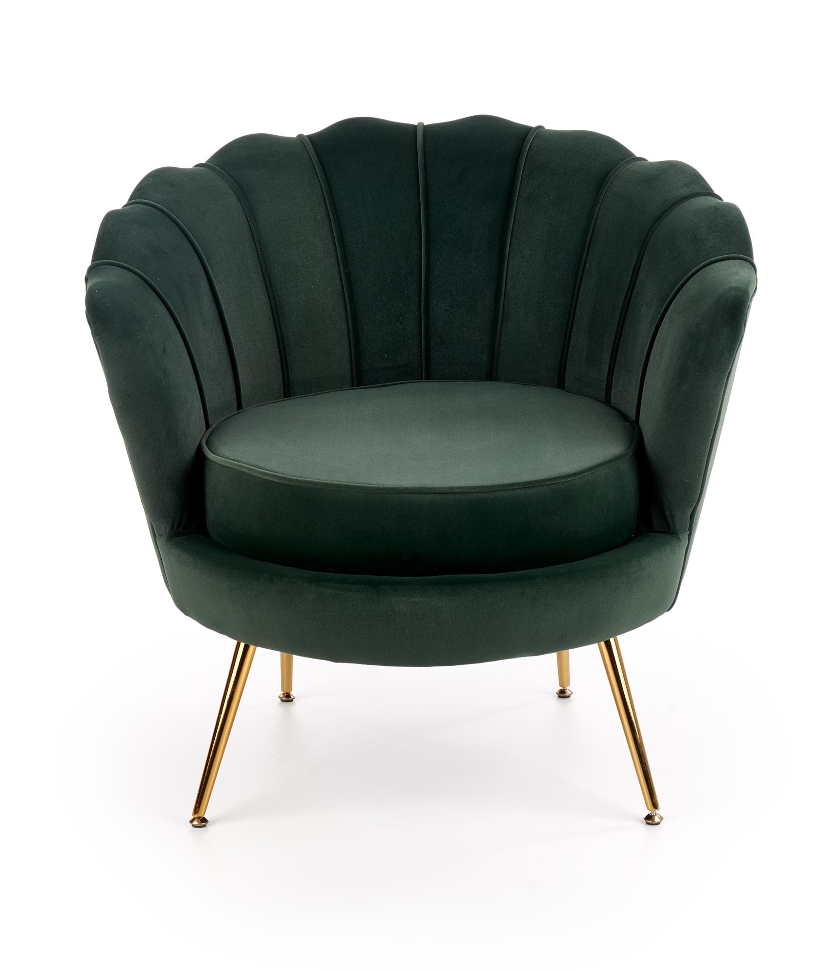AMORINITO - schelpstoel - fluwelen stof - 81x77x77 cm - donkergroen