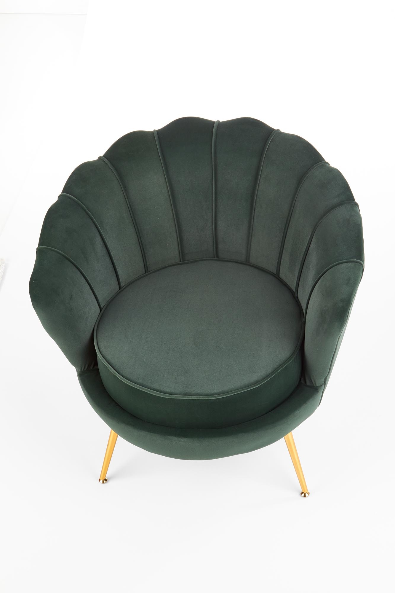 AMORINITO - schelpstoel - fluwelen stof - 81x77x77 cm - donkergroen