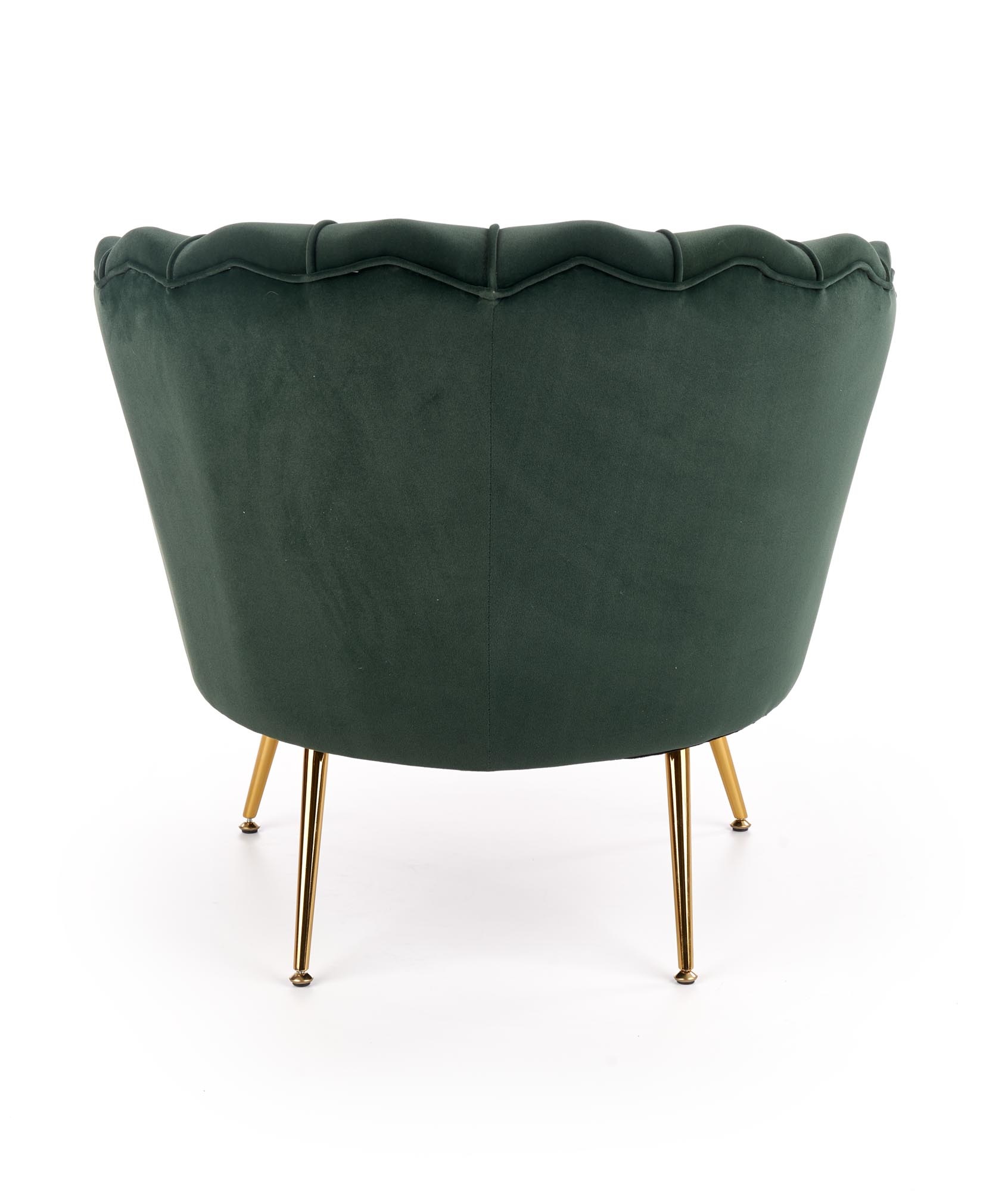 AMORINITO - schelpstoel - fluwelen stof - 81x77x77 cm - donkergroen