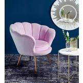 AMORINITO - schelpstoel - stof - 94x83x74 cm - paars