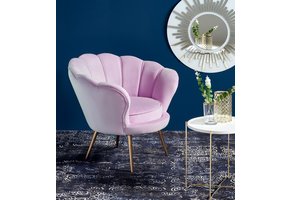 AMORINITO - schelpstoel - stof - 94x83x74 cm - paars