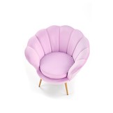 AMORINITO - schelpstoel - stof - 94x83x74 cm - paars