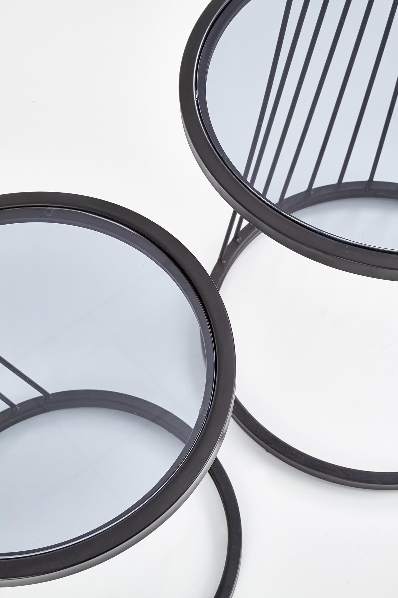 ANTILLA - salontafel - twee delen - glas - rond - zwart