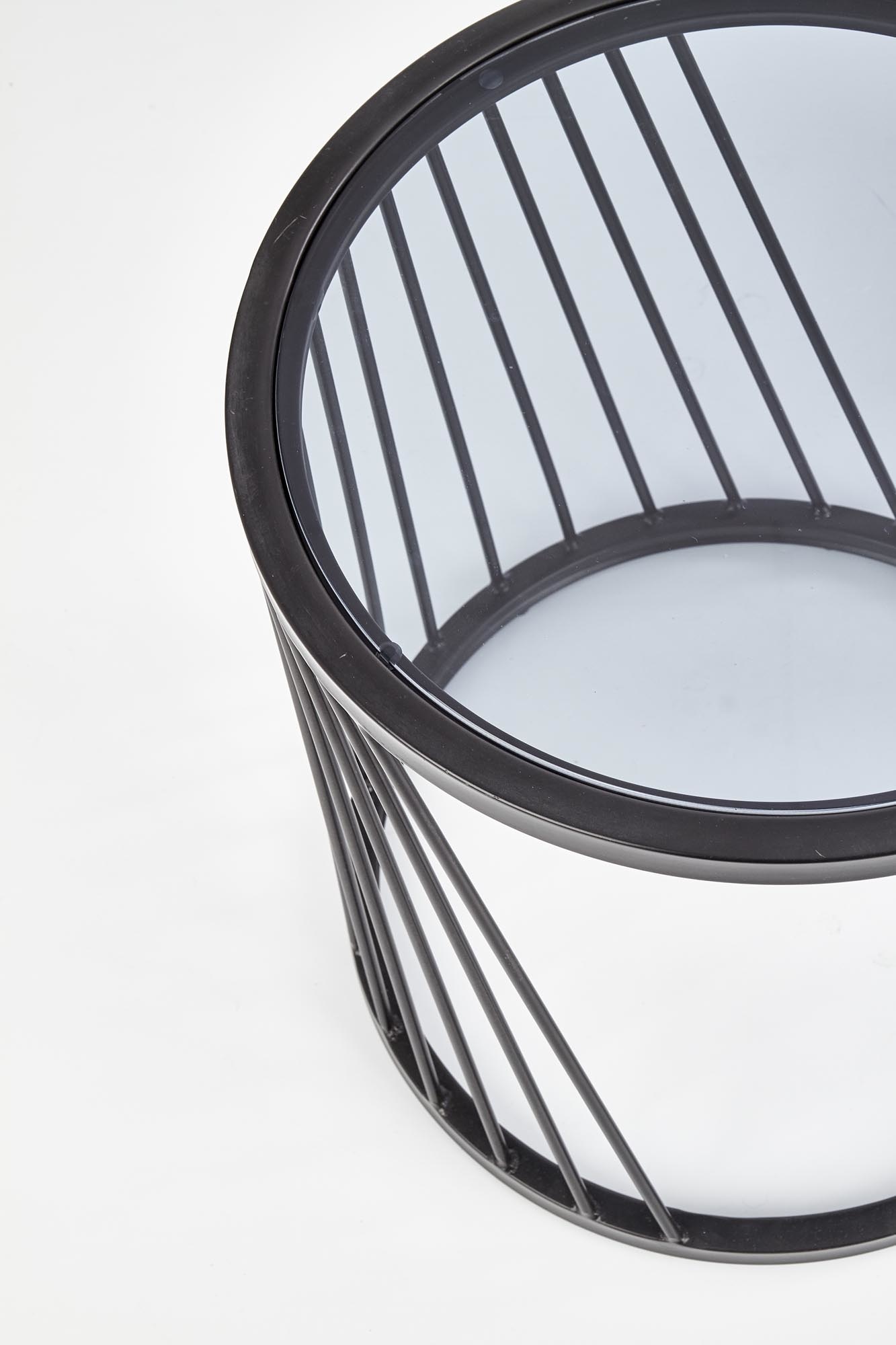 ANTILLA - salontafel - twee delen - glas - rond - zwart
