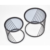 ANTILLA - salontafel - twee delen - glas - rond - zwart