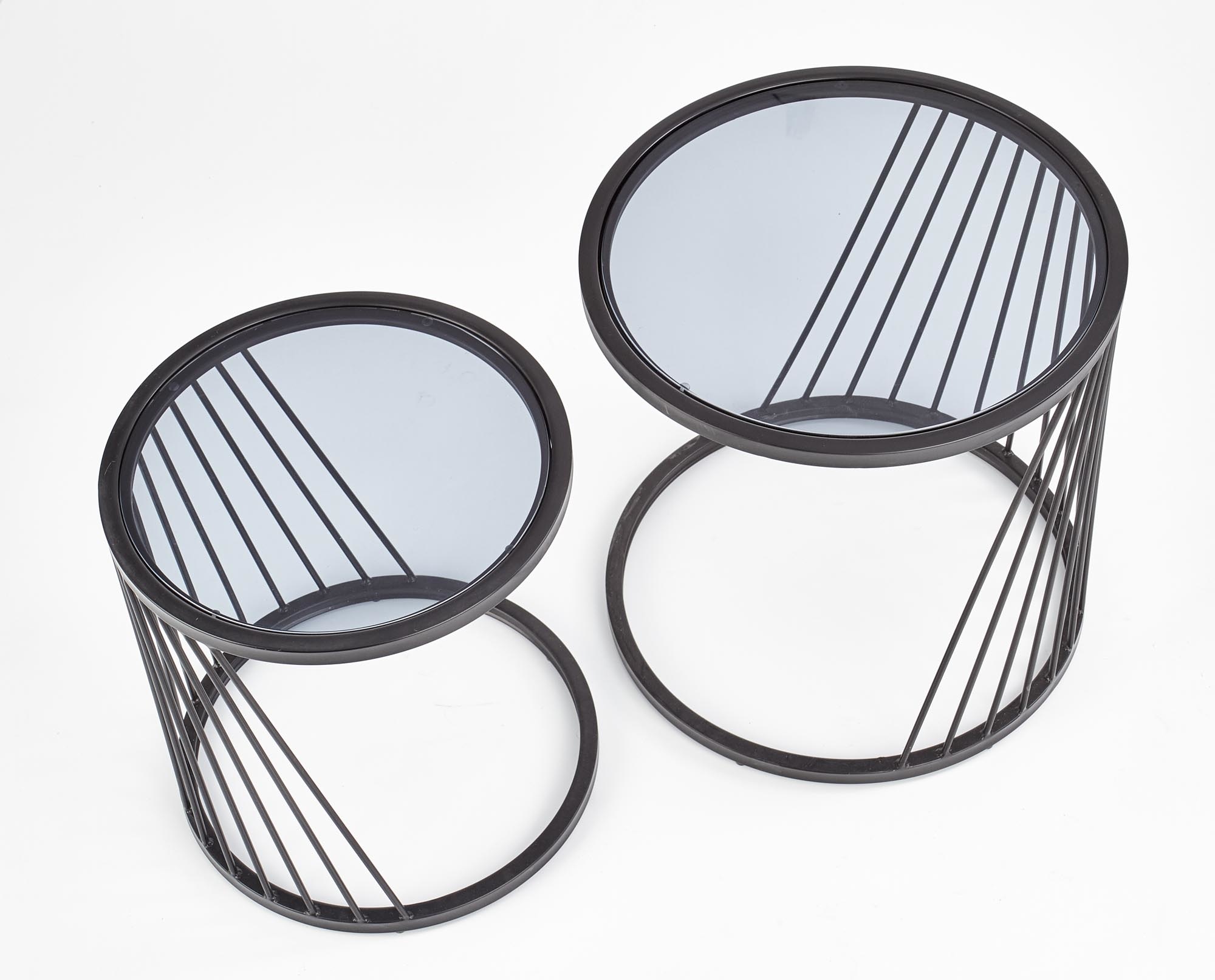 ANTILLA - salontafel - twee delen - glas - rond - zwart