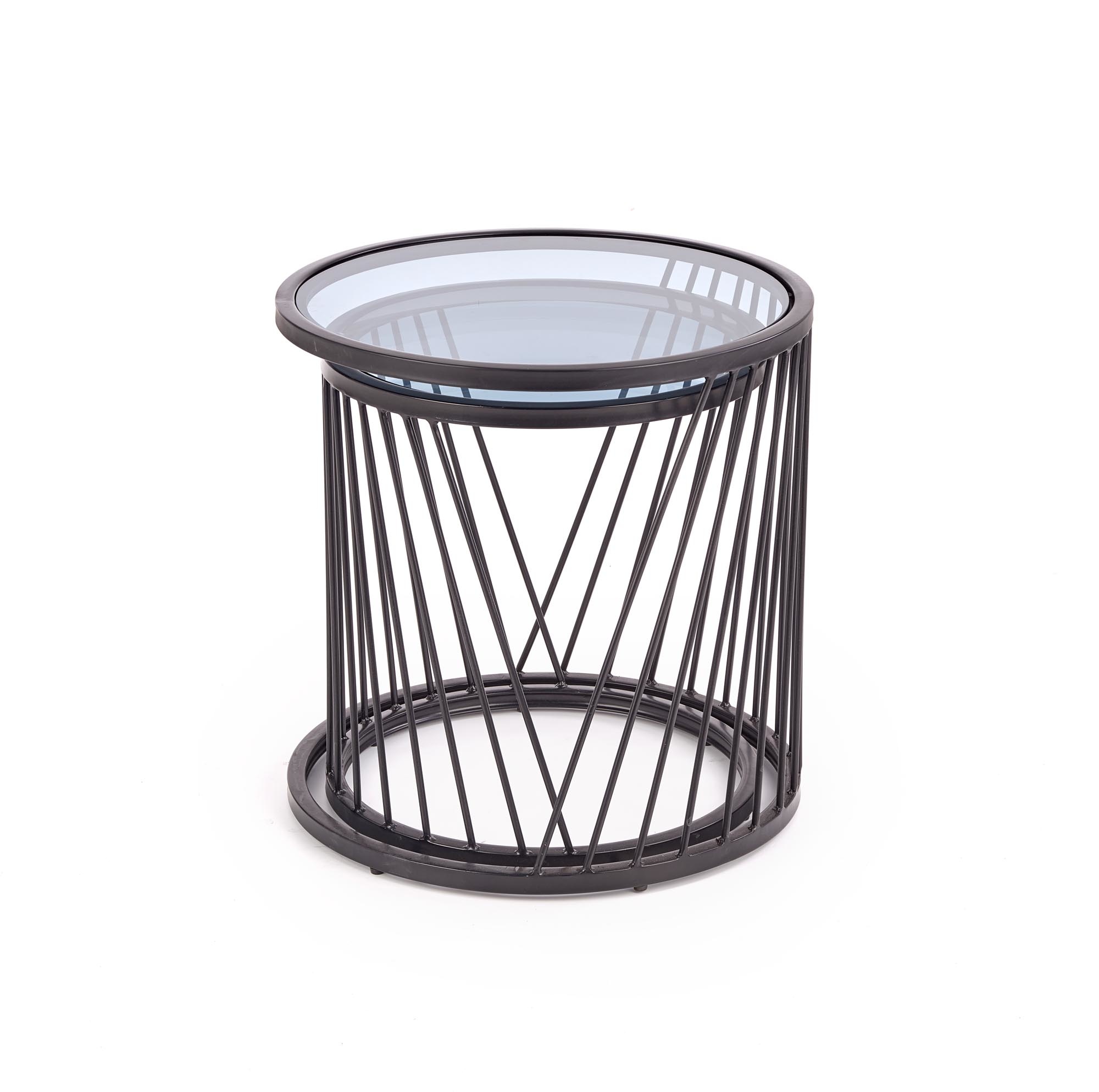 ANTILLA - salontafel - twee delen - glas - rond - zwart