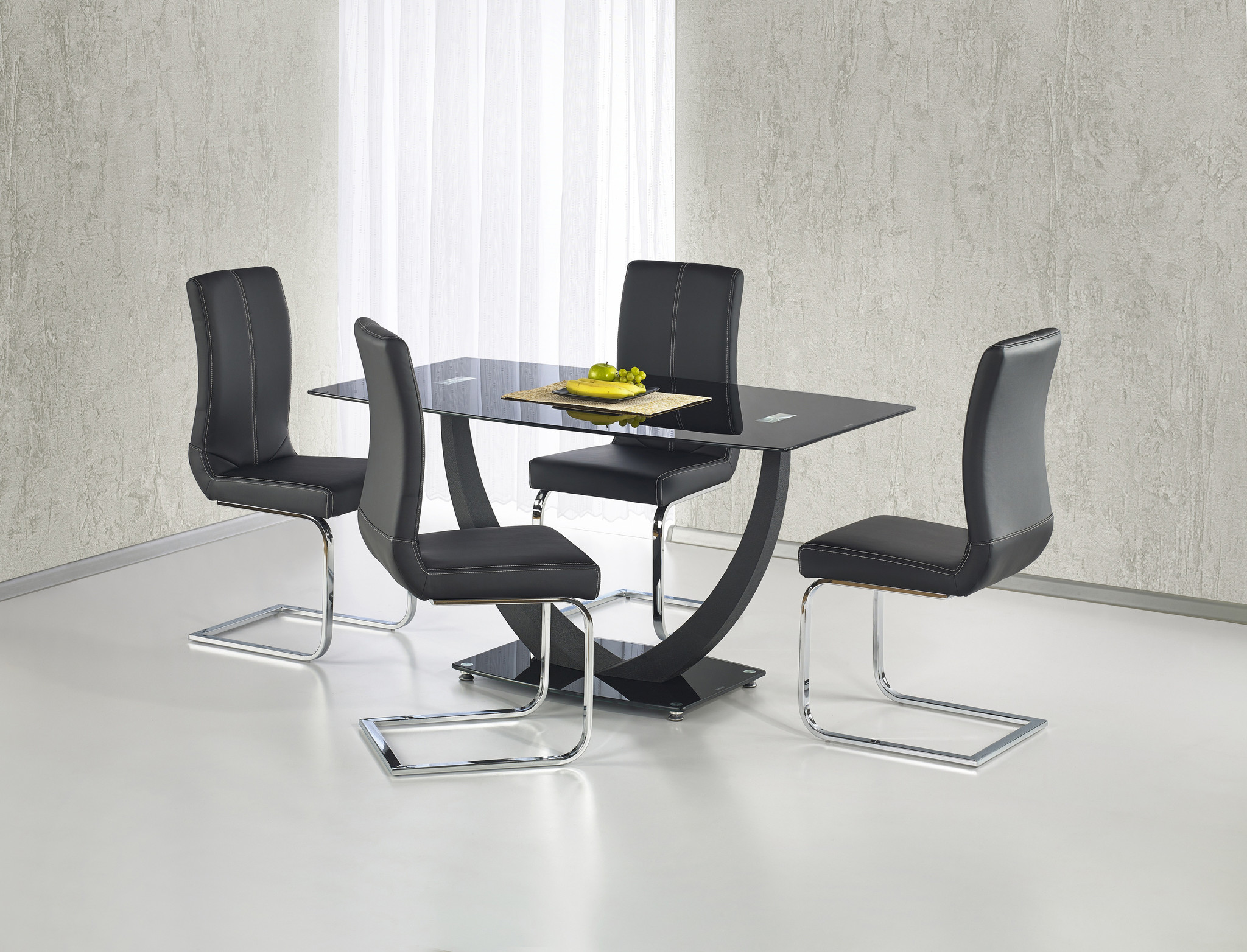 ANTON - eettafel - transparant glas - rechthoekig - 140x80x75 cm