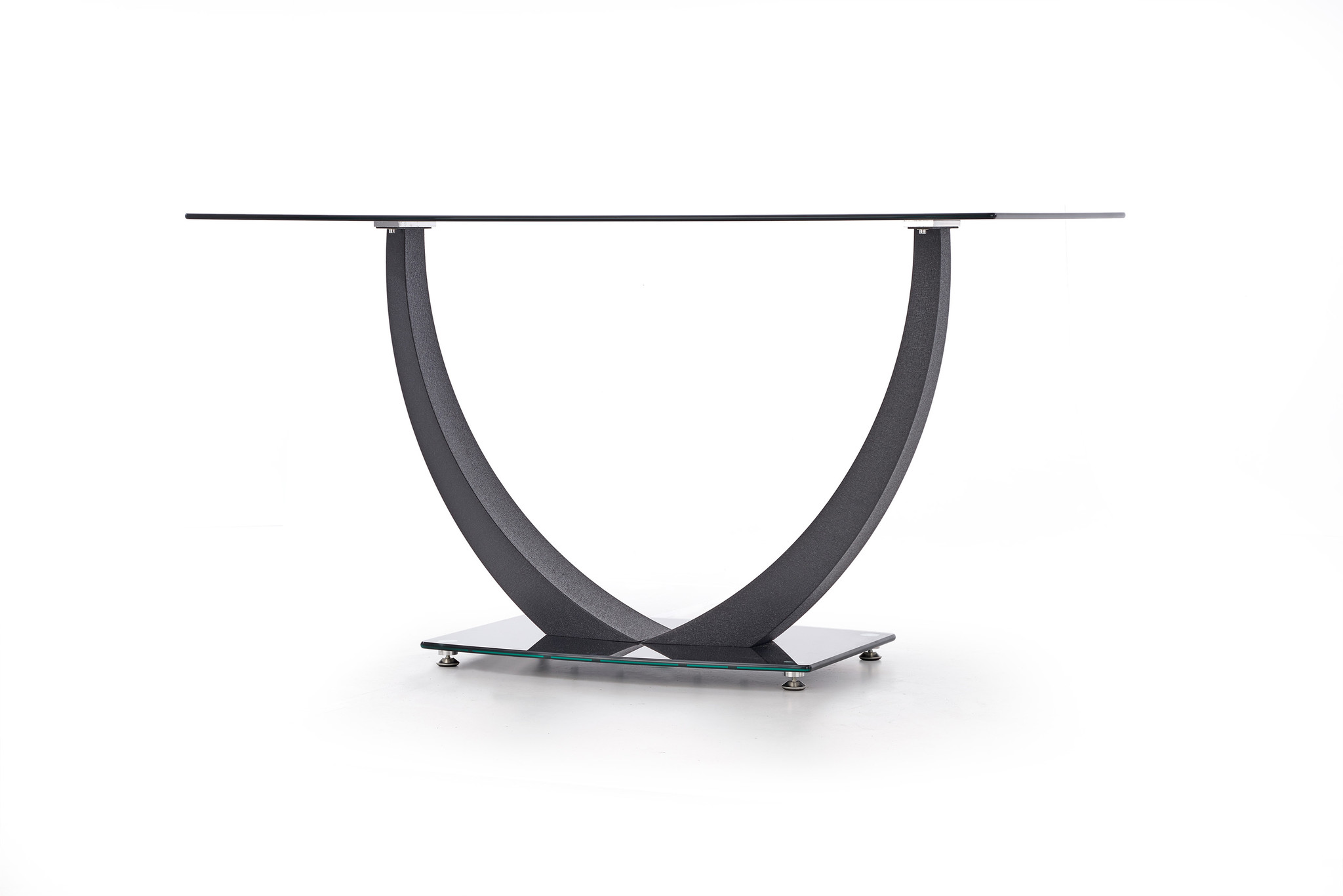 ANTON - eettafel - transparant glas - rechthoekig - 140x80x75 cm