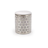 AQUA - poef - glamour - fluwelen stof - 36x44x36 cm - grijs