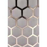 AQUA - poef - glamour - fluwelen stof - 36x44x36 cm - grijs