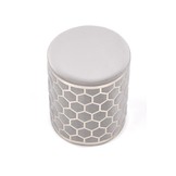 AQUA - poef - glamour - fluwelen stof - 36x44x36 cm - grijs