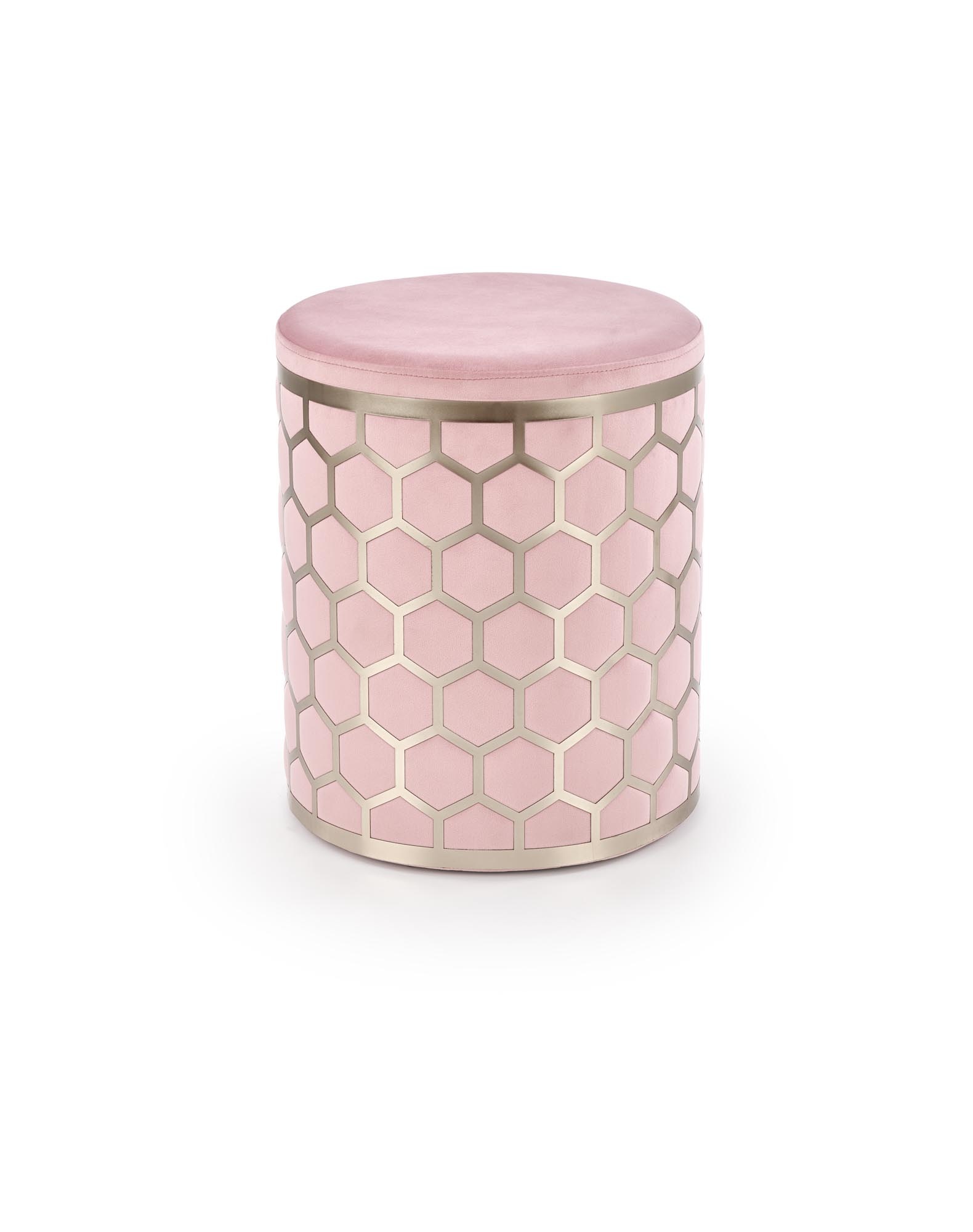 AQUA - poef - glamour - fluwelen stof - 36x44x36 cm - roze