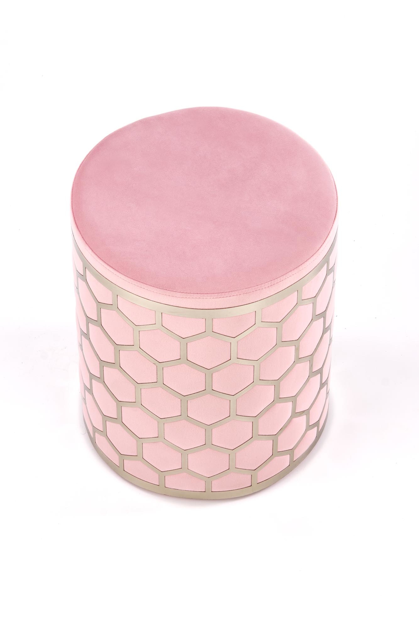 AQUA - poef - glamour - fluwelen stof - 36x44x36 cm - roze