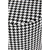 ARUNA - poef - glamour - stof - 36x44x36 cm - zwart wit