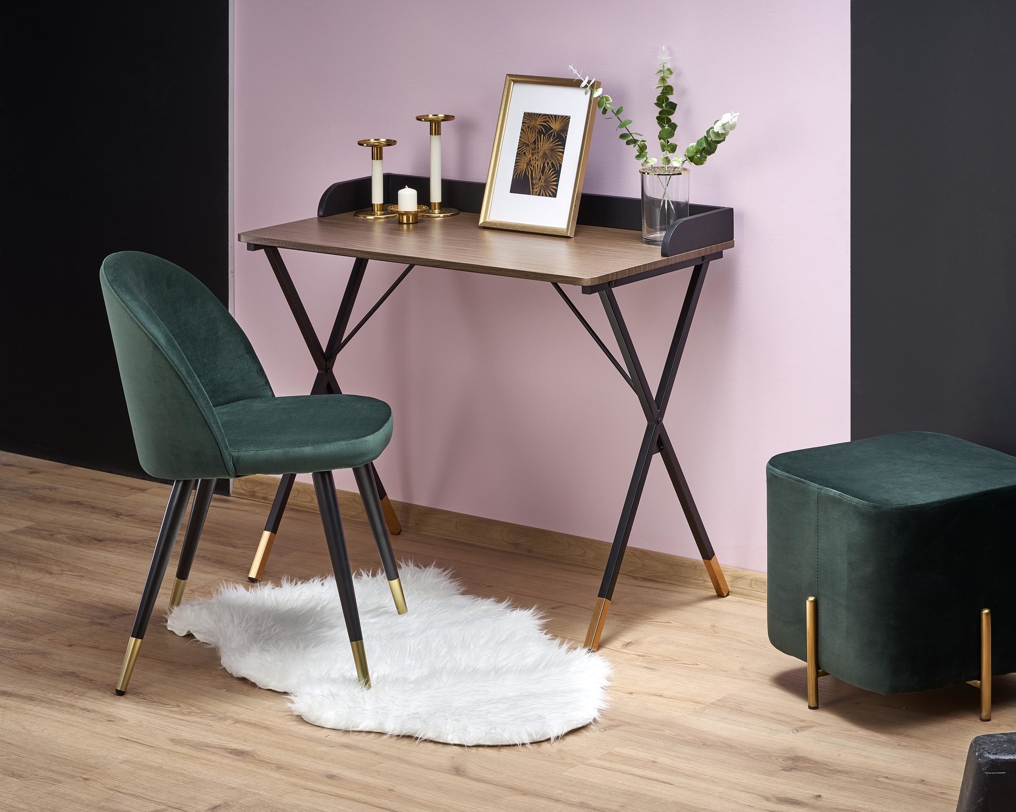 Bureau - klassiek - modern - 90x76x50 cm - zwart walnoot