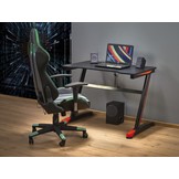 Bureau - LED-licht - 100x74x60 cm - zwart rood