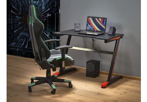 Bureau - LED-licht - 100x74x60 cm - zwart rood