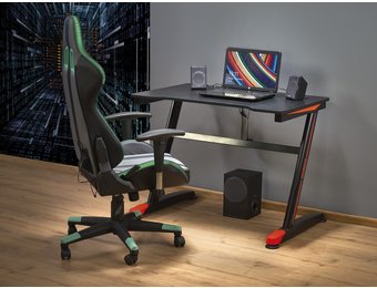 Bureau - LED-licht - 100x74x60 cm - zwart rood