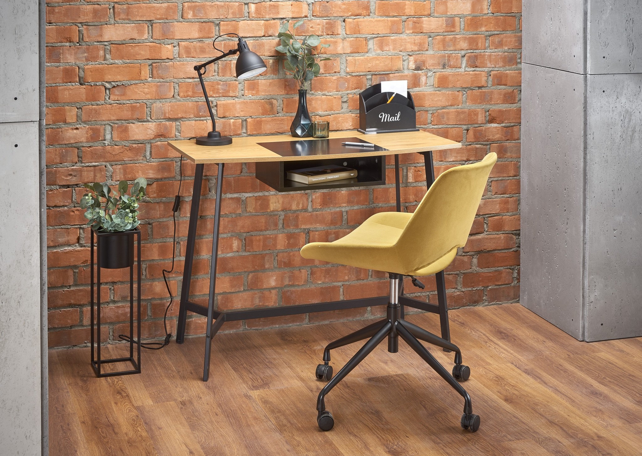Bureau - modern - opberg vak - 100x76x50 cm - zwart rood