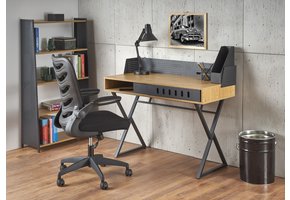 Bureau - modern - opberg vak - 110x90x51 cm - zwart goud