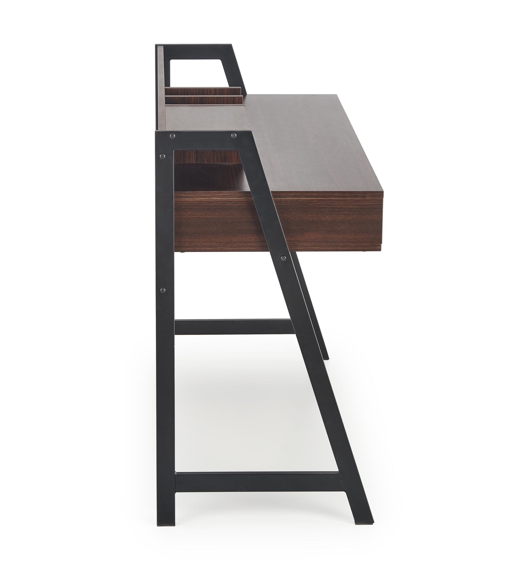 Bureau - met lades - 128x87x48 cm - walnoot zwart